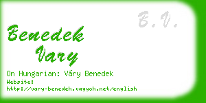 benedek vary business card