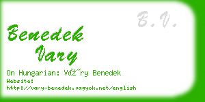 benedek vary business card